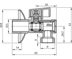 Perfexim Zawór kątowy su ﬁltrem 1/2''x3/8'' (02-012-1510-000)