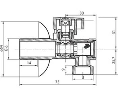 Perfexim Kampinis vožtuvas su 1 / 2 "x3 / 4" filtru (02- 011- 1520- 000)
