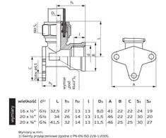 Perfexim Susukta alkūnė su pėdomis 707 20xG1 / 2 W (61-007-2015-000)