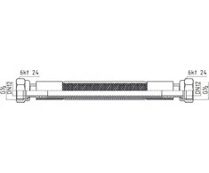 Perfexim PHA-250/2 DN12 jungiamoji žarna Type1 WW L-500 Saugus metalinis jungiamasis kabelis, gofruotas, lankstus EN14800