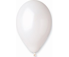 Gemar Baltos spalvos metalo balionai, GM120, 33 cm, 50 vnt.