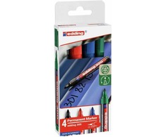 Permanentinis žymeklis e-300 EDDING, 1,5-3 mm, 4 vnt., įvairių spalvų