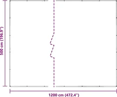 Skaidrus brezentas su ąselėmis 5x12 m PVC