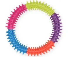 PET NOVA DENTAL spalvotas spygliuotas minkštas žiedas 12.5cm 2vnt