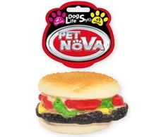 PET NOVA VINYL HAMBURGER žaislas šuniui 9cm 3vnt