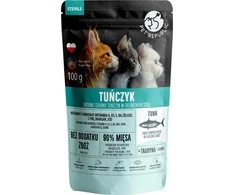 PET REPUBLIC Steril Smulkiai pjaustytas tunas padaže - šlapias kačių maistas - 100 g