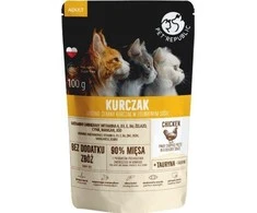 Pet Republic PET RESPUBLIKA Suaugusiųjų vištiena smulkiai pjaustyta - šlapias kačių maistas- 100 g