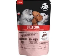 PET REPUBLIC Junior Smulkiai pjaustyta veršiena - Šlapias šunų maistas - 100 g