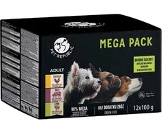 Pet Republic PETREPUBLIC Mega Pack vištiena, jautiena, ėriena – drėgnas ėdalas šunims – 12x100g