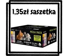 Pet Republic PETREPUBLIC Mega Pack vištiena with veal, duck, kalakutiena, jautiena – šlapias kačių maistas – 40x100g