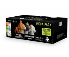 Pet Republic PETREPUBLIC Mega Pack lašiša, vištiena, Tuna, Cod, upėtakis – šlapias kačių maistas – 48x85g