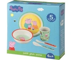 Petit Jour Paris Indų ir stalo įrankių rinkinys 5 vnt Peppa Pig