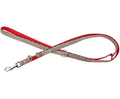 Pets Collection Šuns pavadėlis, liaudies raštas, reguliuojamas, juostinis, 16 mm / 220 cm, raudonas