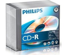 1x10 Philips CD-R 80Min 700MB 52x SL
