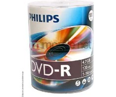 1x100 Philips DVD-R 4,7GB 16x SP