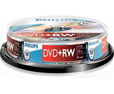 1x10 Philips DVD+RW 4,7GB 4x SP