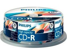 Philips CD- R 800 MB 40x 25 vienetai (CR8D8NB25 / 00)
