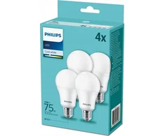 Philips LED Lamp E27 4-Pack 75W 4000K