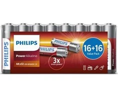 „Philips“ maitinimo šarminė baterija LR6P32FV/10, vienkartinė baterija, AA, šarminė, 1,5 V, 32 vnt., 5 metai