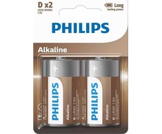 Philips PHILIPS batteri tech alkaline D 2-pak - 2110058