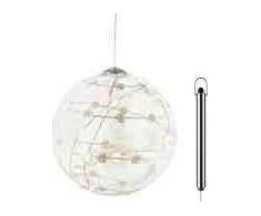 „Sirius Home Sweet Christmas Ball“, Šviečiama dekoracijos figūrėlė, Permatomas, Stiklas, 8 lemputės, LED, Baterija