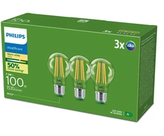 Philips Ultra Efficient Żarówka LED E27 | A60 | 7.3W = 100W | 2700K Ciepła | 3 vnt.