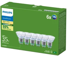 Philips Ultra Efficient Żarówka LED GU10 | 35W | 190lm/W | 2700K Ciepła | 36° | 6 vnt.
