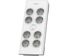 Sumuštinių keptuvas „Philips“ viršįtampių apsauga be kontakto po stalu, 8 „schuko“ lizdai, „Philips“