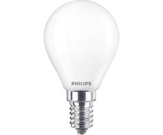 LED lemputė Philips P45, 4.3W, E14, 2700K, 470lm, matinė
