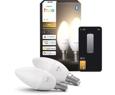 „Philips Hue“ E14 3,7 W „Balta Light“ (2700 K) B39 žvakinė lemputė, 2 vnt. pakuotėje