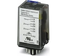 Phoenix Contact Pramoninė relė 3P 10A AgNi 24V DC lizdui ECOR-3, REL-OR-BL/L-24DC/3X21