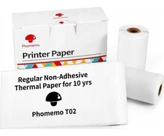 Phomemo Papier Baltas Kasetė Papildymai 3 ritinėliai 53 mm 53 mm, skirti Phomemo T02 / M02 PRO / M02X / Q12-RM10