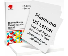 Phomemo termo popierinės kortelės Baltas Ream Letter 216mm 200 vnt., skirtos Phomemo M832 / Q22-ZD2-RMSG10-LTR
