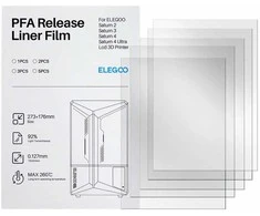 PFA folija Elegoo Saturn 3D spausdintuvams - 273x176mm - 5 vnt.