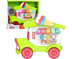 Lean Toys Muzikinis žaislas vaikams - žalias pianinas ledų vežimėlis