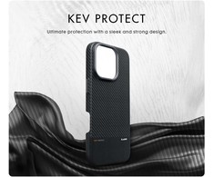 Laut KEV PROTECT Dupont Aramid Fiber dėklas skirtas Apple iPhone 16 Pro, Juodas