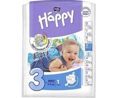 Bella Pieluchy Happy Midi 3, 5-9kg, 1 vnt.