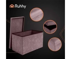 Pilkas aksominis pufas 76x38x38cm Ruhhy 26130