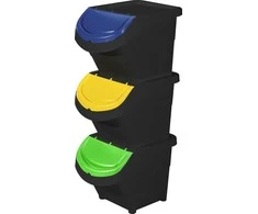 Style Šiukšliadėžių rinkinys, 3 vnt. Ekologiško sprendimo rinkinys 3, 26 l, 31 x 43 cm, 5 x 92 cm, juodai mėlyna/geltona/žalia 8000303316817