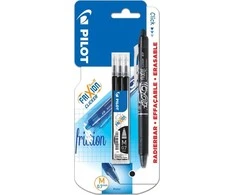 Pilot Pen FriXION Clicker juodi 0,7 + užtaisai