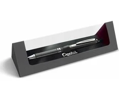 Pentel BL407 tušinukas, metalinis-juodas korpusas, mėlynas rašalas