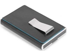 Piquadro, Mėlyna Square, Leather Wallet, Square Sliding System with Money Clip, PP5358B2R-N, Juodas, For Men