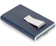 Piquadro, Mėlyna Square, Leather Wallet, Square Sliding System with Money Clip, PP5358B2R-BLU2, Mėlyna, For Men