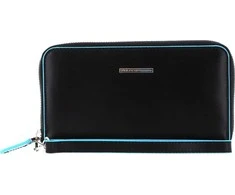 Piquadro, Mėlyna Square, Leather Wallet, Juodas, For Women