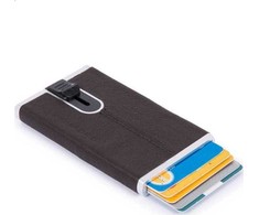 Piquadro, Juodas Square, Odinis vizitinių kortelių dėklas, Kvadratinė slankiojanti sistema, PP4825B3R-TM, Ruda, Vyrams