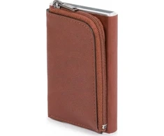 Piquadro, Juodas Square, Leather Card Holder, Square Sliding System, Brown, Unisex
