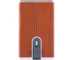 Piquadro, Piquadro, Odinis kortelių dėklas, Kvadratinė stumdoma sistema, Arancio, Unisex