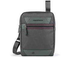 Piquadro, Trakai, Shoulder Bag, Textile Crossbody Bag, Žalias, 16 x 22 x 4 cm, For Men