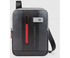 Piquadro, Urban, iPad Sleeve, Leather Crossbody Bag, Juodas/Pilkas, CA1816UB00, 21 x 27 x 6 cm, For Men