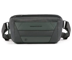Piquadro, Trakai, Textile Fanny Pack, Pilkas, 27 x 14.5 x 7.5 cm, For Men